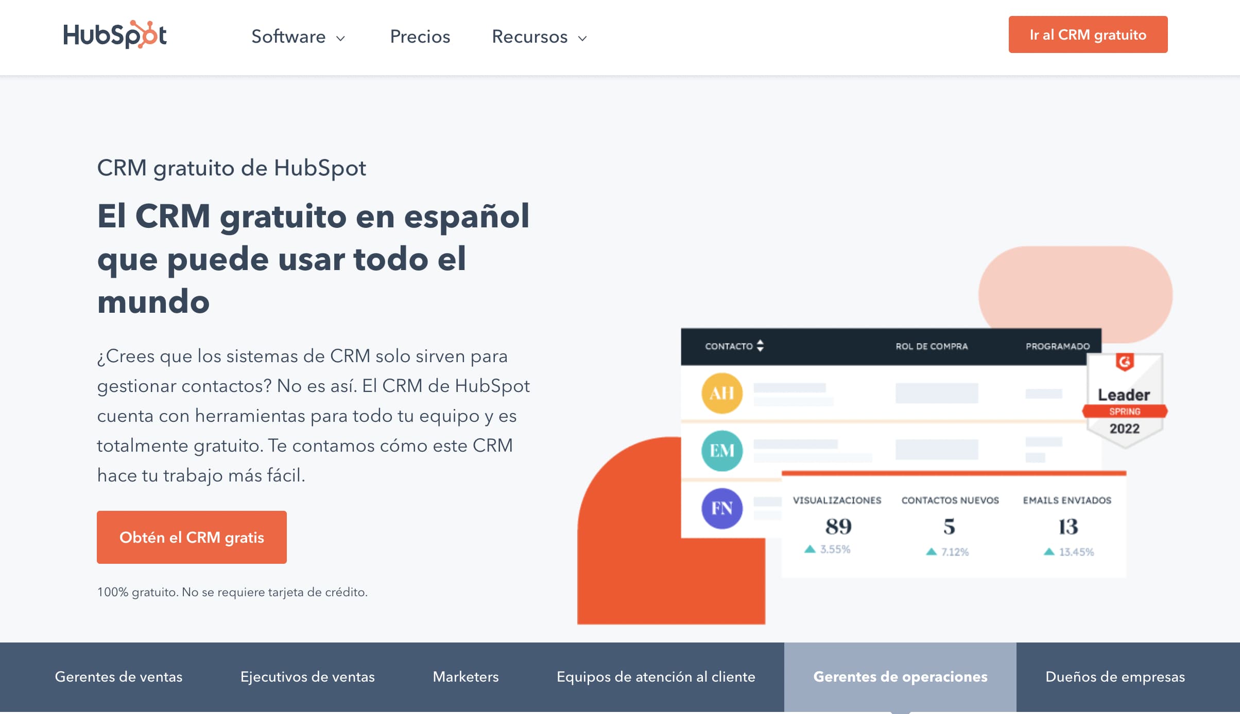 Software de empresas para pymes en Chile: HubSpot