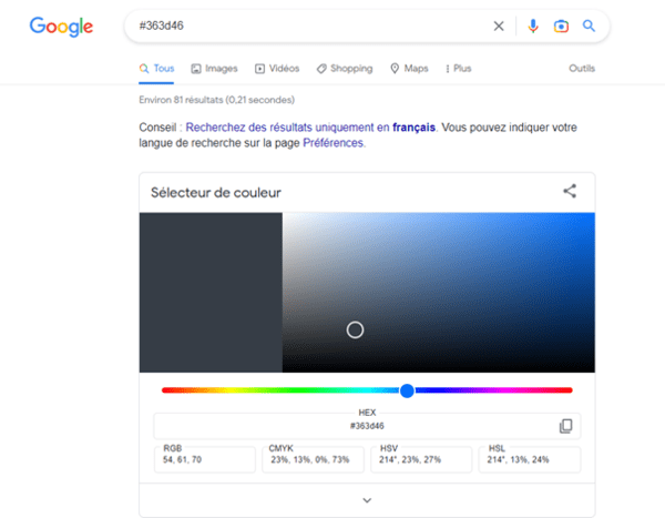 Sélecteur de couleur Google