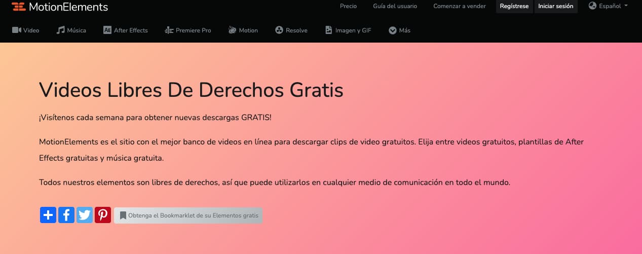 Banco de video sin copyright de Motion Elements