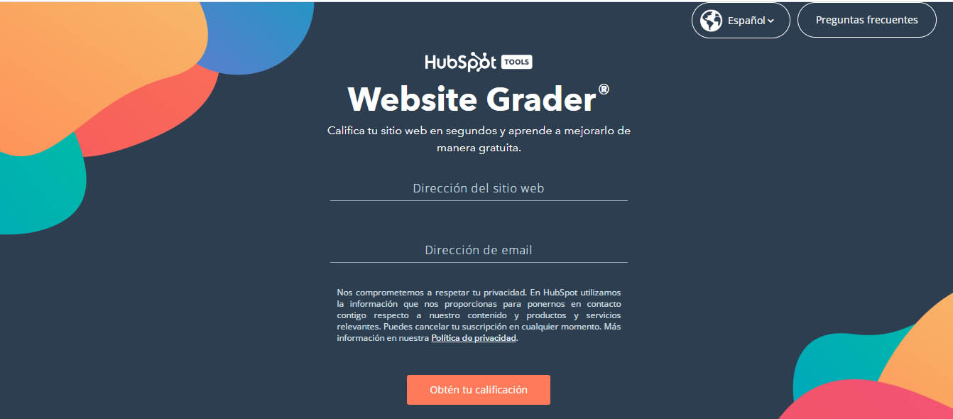 herramienta gratuita Website Grader de HubSpot