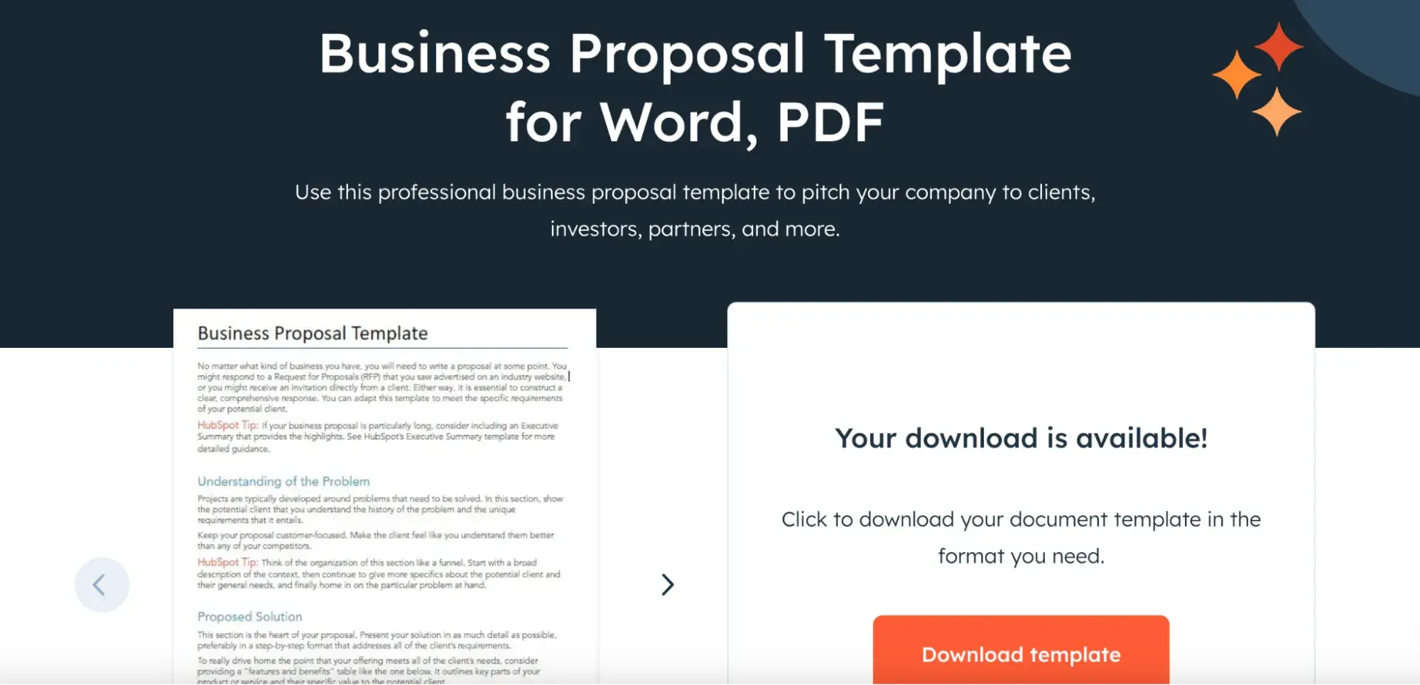 HubSpot’s free partnership business proposal template