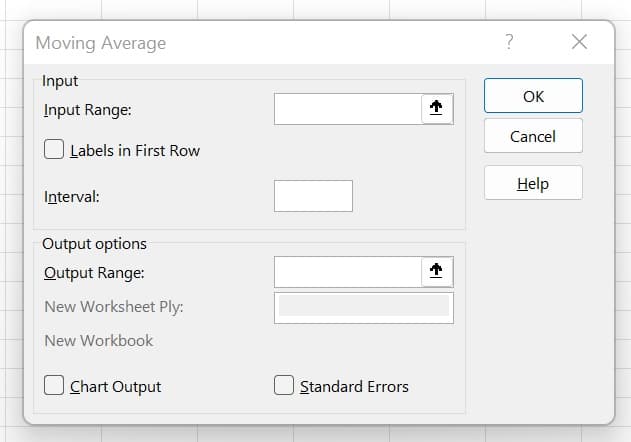 sales forecasting in excel, moving average step 3