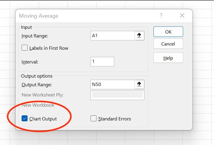 sales forecasting in excel, moving average step 7