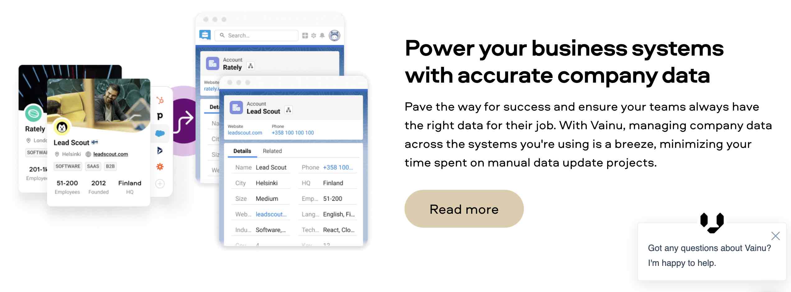 sales prospecting tools, Vainu dashboard