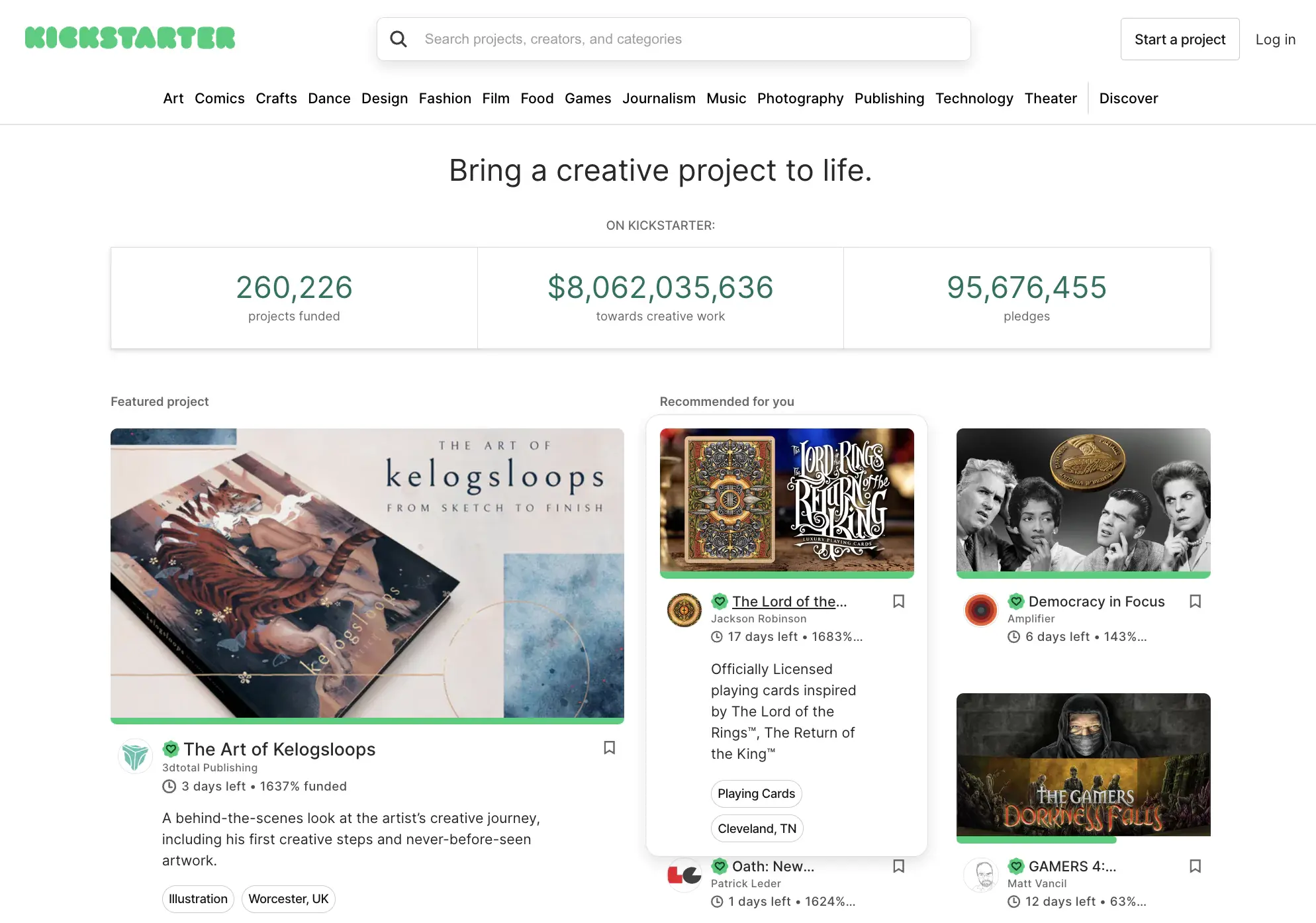 Kickstarter crowdfunding site